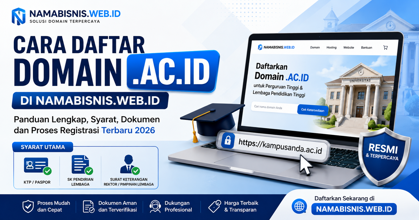 Cara Daftar Domain AC.ID di NAMABISNIS.WEB.ID Lengkap Beserta Syarat Terbaru 2026 ⭐